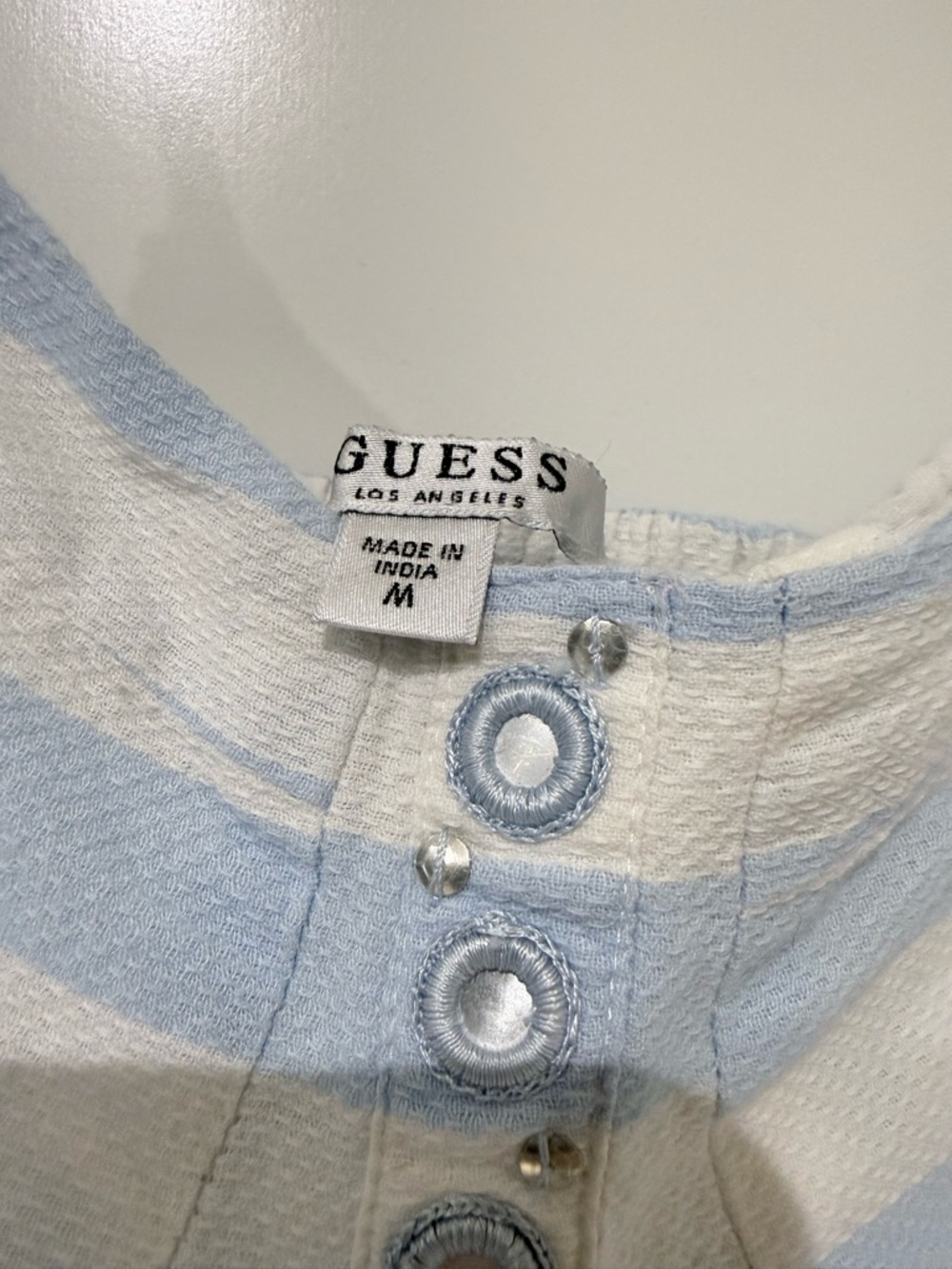Guess Blue and White Striped Spaghetti Strap Midi Dress - Picture 5 of 5